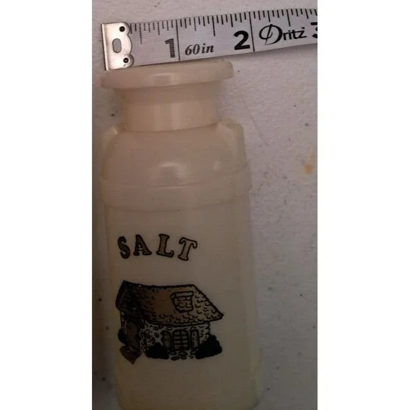 1970's Plastiques Inc Cream, Sugar, Salt, & Pepper Kitchen Set Vintage White - Picture 10 of 12